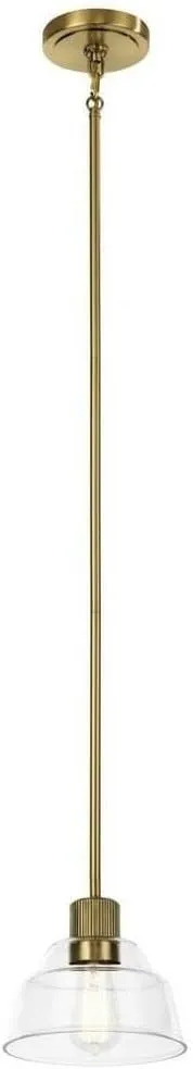 1 Light Mini Pendant in Vintage Industrial Style-7.25 inches Tall and 8 inches Wide-Brushed Brass Finish 147-Bel-4771127