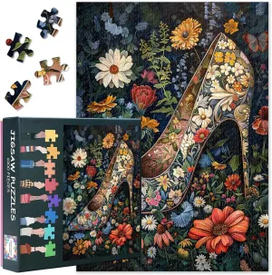 1000 Piece Puzzle for Adults Colorful Flowers Puzzles 1000 Pieces Colorful High Heel Adolescent Family Toy Interesting Intellectual Challenge Finished Puzzle Size: 70x50cm
