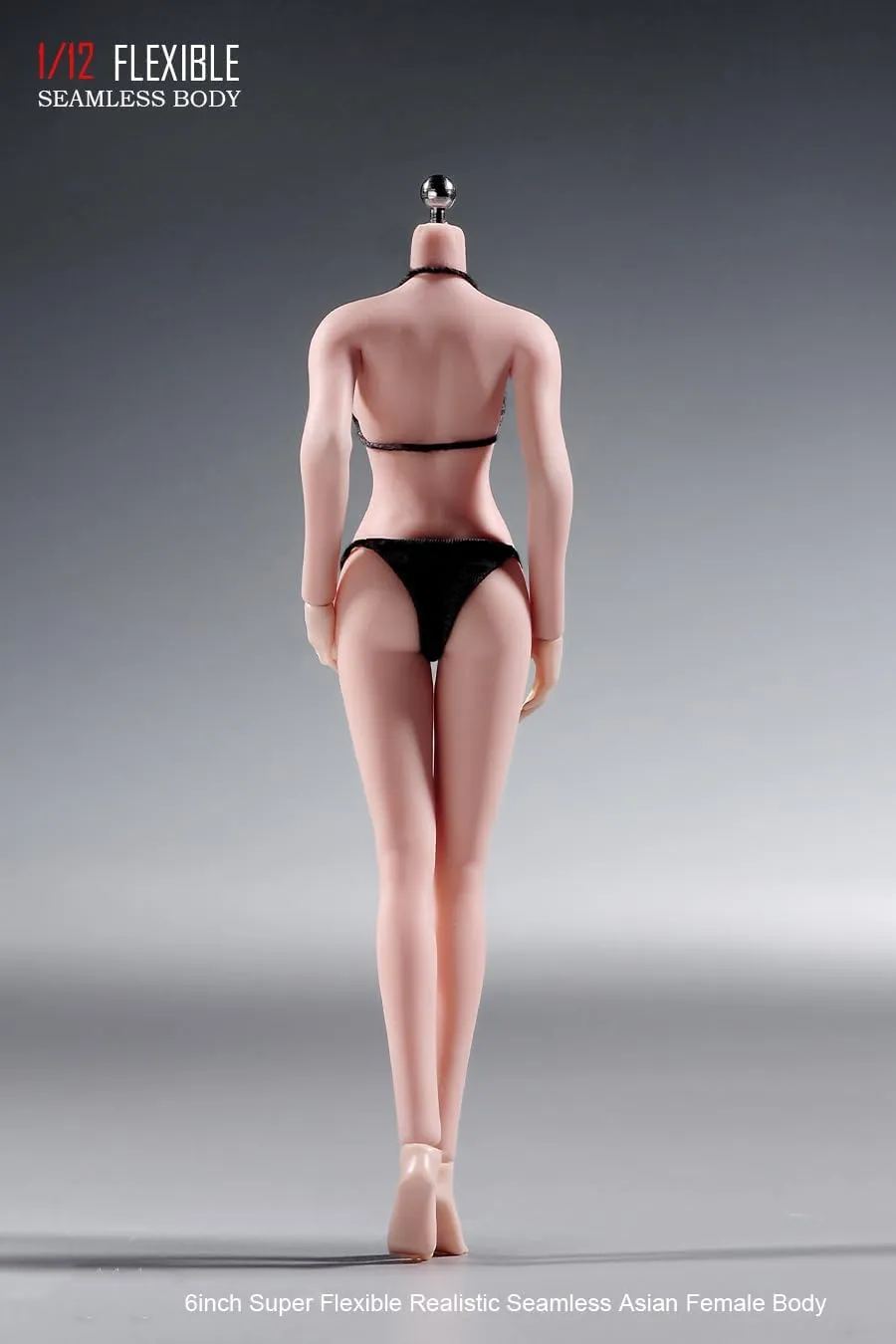 1/12 Scale Female Body,6inch Super Flexible Seamless Female Action Figure Body with Detachable Feet Tall and Slender Miniature Figure No Head Sculpt (Pale Skin)