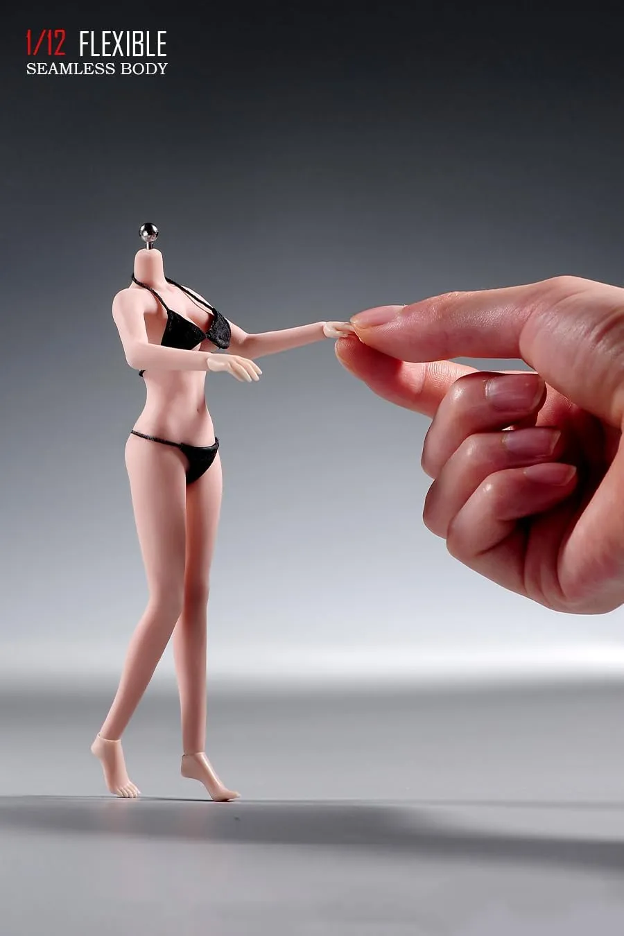 1/12 Scale Female Body,6inch Super Flexible Seamless Female Action Figure Body with Detachable Feet Tall and Slender Miniature Figure No Head Sculpt (Pale Skin)