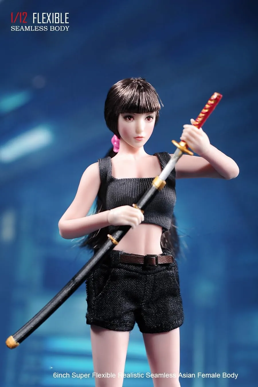 1/12 Scale Female Body,6inch Super Flexible Seamless Female Action Figure Body with Detachable Feet Tall and Slender Miniature Figure No Head Sculpt (Pale Skin)
