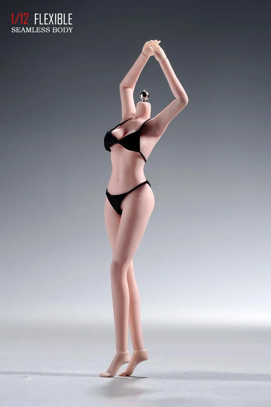 1/12 Scale Female Body,6inch Super Flexible Seamless Female Action Figure Body with Detachable Feet Tall and Slender Miniature Figure No Head Sculpt (Pale Skin)