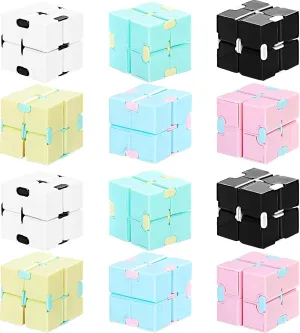 12 Pieces Mini Cube Blocks Desk Toy Magic Sensory Tool Blocks Puzzle Flip Cube for Teens Adults Birthday Favors