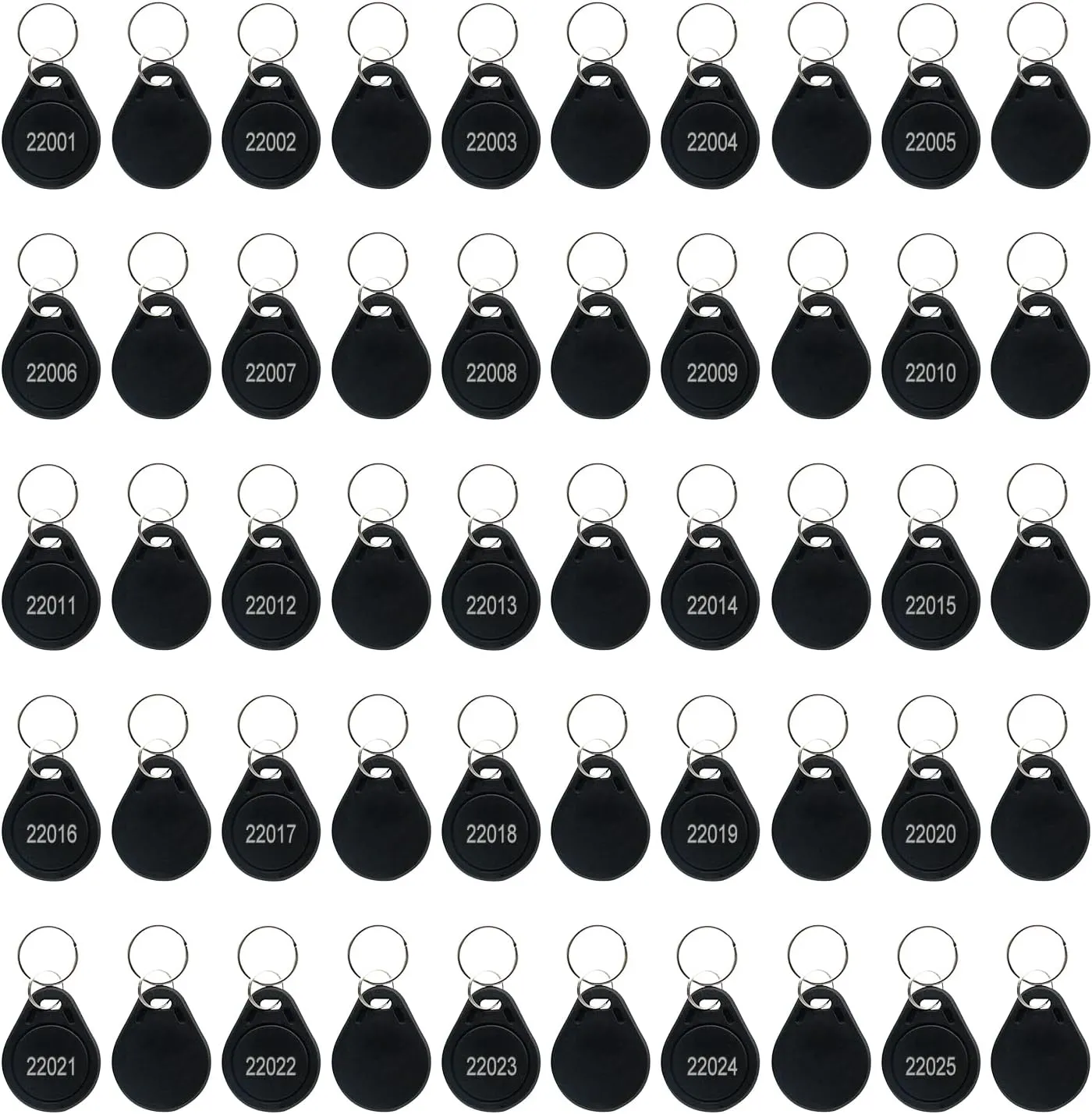 125KHz RFID Key Fob, 26 bit Keyfob Proximity Fob Compatible with Prox Key ISO-Prox 1346 1386 1326 H10301 Readable Reproducible Rewritable Hid Card, Compatible Card Reader, 127 Site Code, 100Pc
