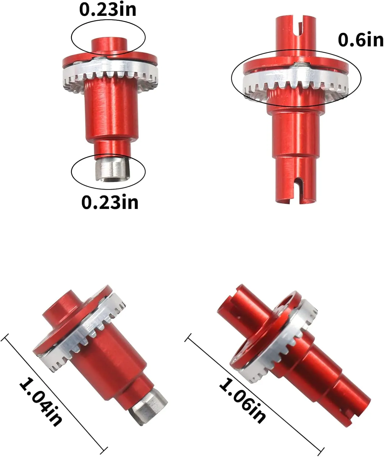 2 Pcs Front One-Way&Rear Solid Axles Differential for 1/28 Wltoys K969 K989 P929 Mini-Z AWD AMZ Mini-Q IW04 RC Drift Car Upgrade Parts