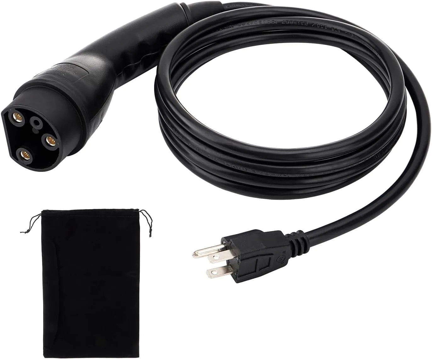 2.04.0620 Charging Power Cord with Storage Bag, 120V 3 Pin Charge Cable Assembly, Compatible with Evolution ICON EV Golf Carts