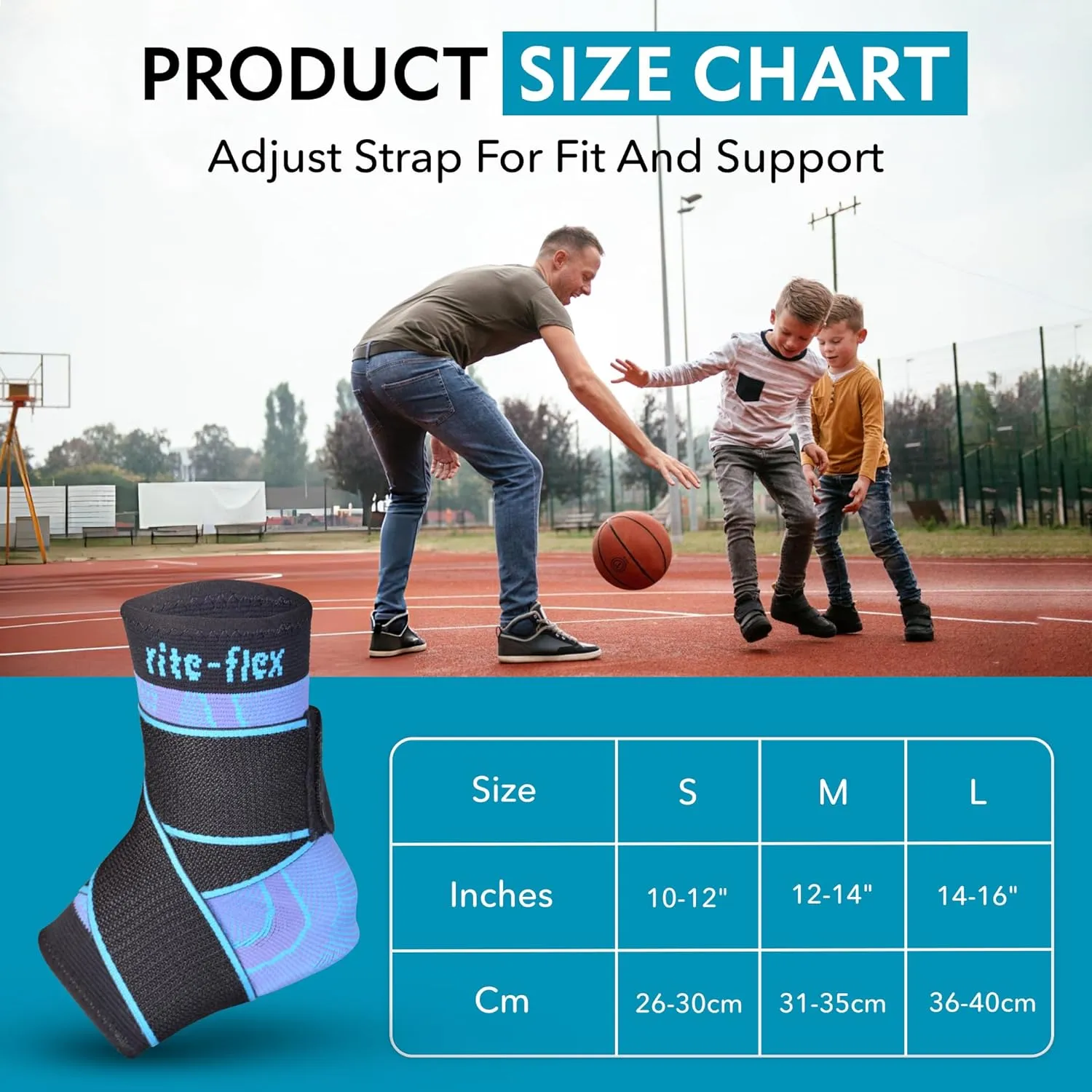 3-in-1 Ankle Compression Sleeve with Silicone Heel Pad - Ankle Brace for Sprains, Foot Fatigue, Post Surgery, Plantar Fasciitis Relief & Support (2, Small)