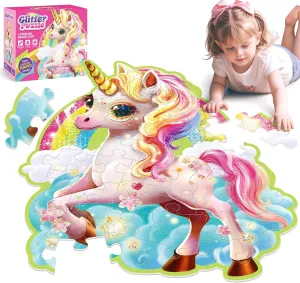 45 Pcs Unicorn Giant Floor Puzzle for Kids Ages 3-8, Big Large Toddler Puzzle, Jumbo Rainbow Puzzle