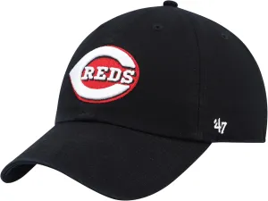 47 Brand MLB Black Team Color Primary Logo Clean Up Adjustable Baseball Cap Hat, Adult One Size Fits All