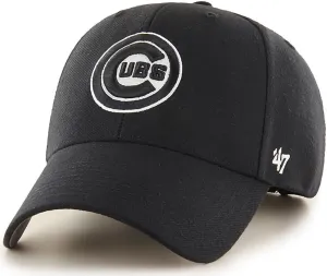 47 Brand MLB Black Whiteout Primary Logo MVP Adjustable Structure Baseball Cap Hat, Adult One Size Fits All