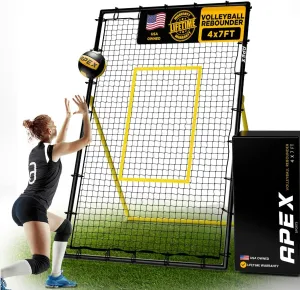 Adjustable Volleyball Rebounder Net 7x4 ft – Bounce Back Training Equipment with Angle Customization for Practicing Volleying, Bumping, Spiking – Durable & Portable with Travel Bag
