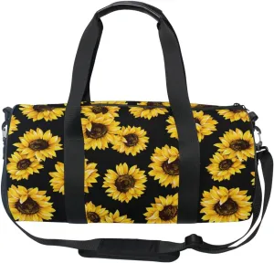 ALAZA Stylish Yellow Sunflower Sports Gym Duffel Bag Travel Luggage Handbag for Men Women