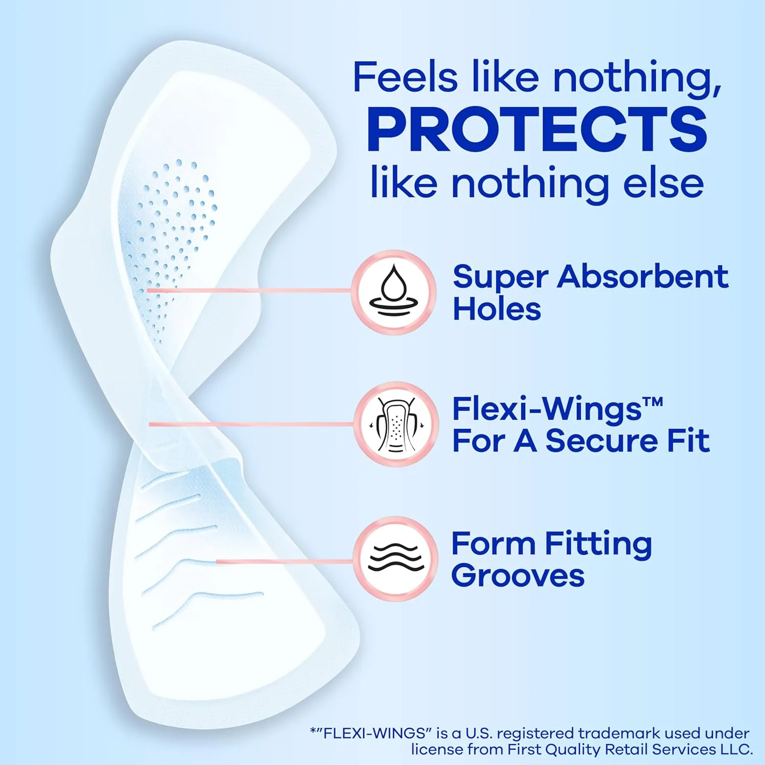 Always Infinity Feminine Pads for Women, Size 1 Regular, with Wings, unscented, 50 ct
