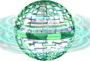ATHLERIA Green Magic Flying Orb Ball with Lights,Cool Stuff Gadgets Christmas Birthday Gift Ideas for Boy Girl Teen 6 7 8 9 10  Year,Indoor Outside Hover Boomerang Mini Drones