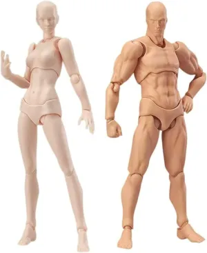 AXITWXIT Manikin Figure Drawing Supplies Drawing Tools, Mannequin for Artists Drawing Figures Model for Sketching, Painting, Artists Male Female Set(Skin Color)