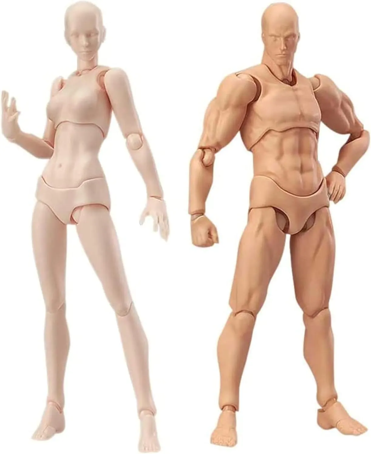AXITWXIT Manikin Figure Drawing Supplies Drawing Tools, Mannequin for Artists Drawing Figures Model for Sketching, Painting, Artists Male Female Set(Skin Color)