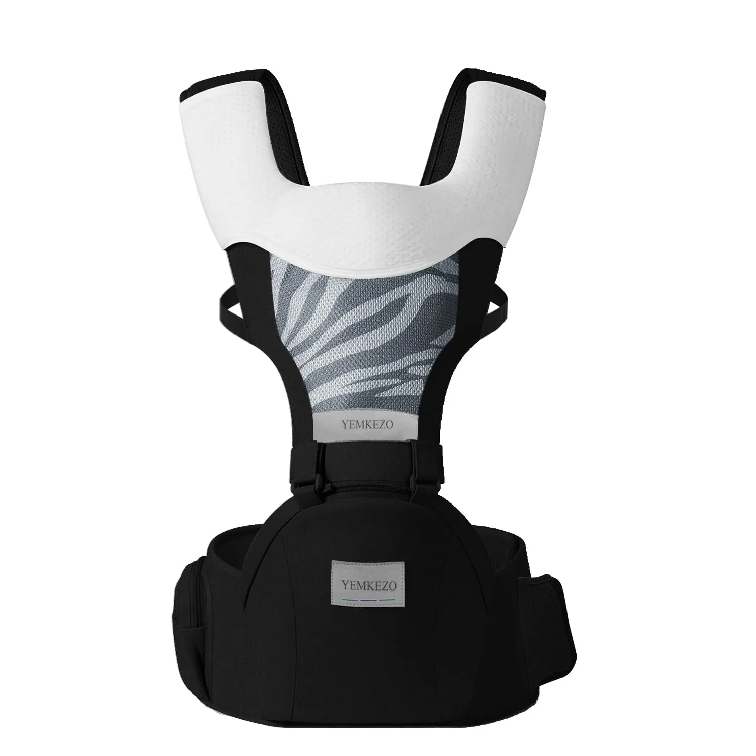 Baby Carrier Newborn to Toddler with Hip Seat, Multifunction Baby Hip Carrier, 4-in-1 Ergonomic Infant Carrier (Ergonomic M Position) Adjustable & Removable Baby Holder Carrier for 0-36 Months (Black)