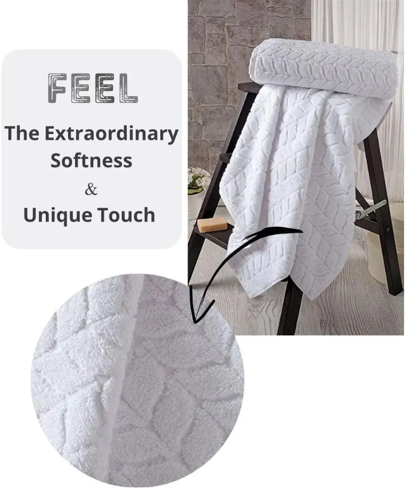 BAGNO MILANO Turkish Cotton Ultra-Soft Plush Absorbent Quick Dry Bathroom Towel Set, Made in Turkey (Gray, 6 pcs Towel Set)