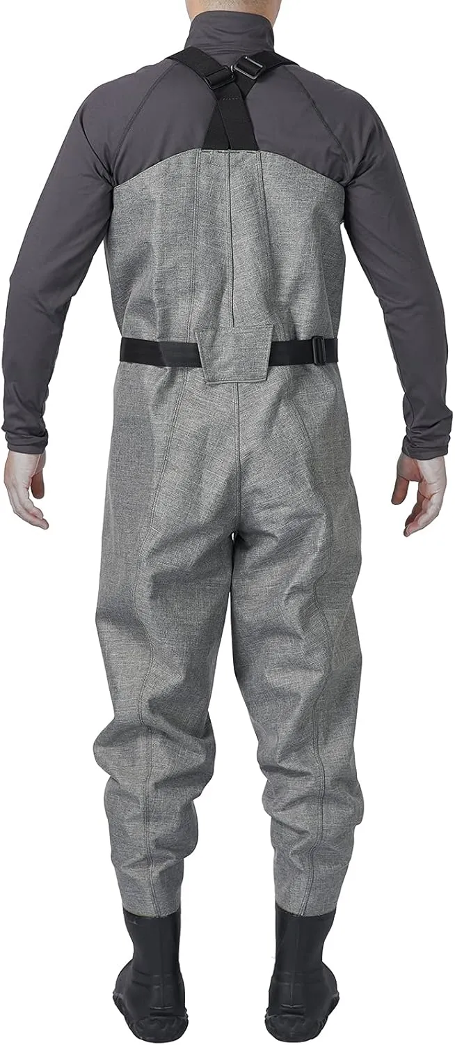 BASSDASH 3D Boot Foot Game Wader Ultra High Strength Black Plaid Nylon PVC Fishing Hunting Chest Waders for Men