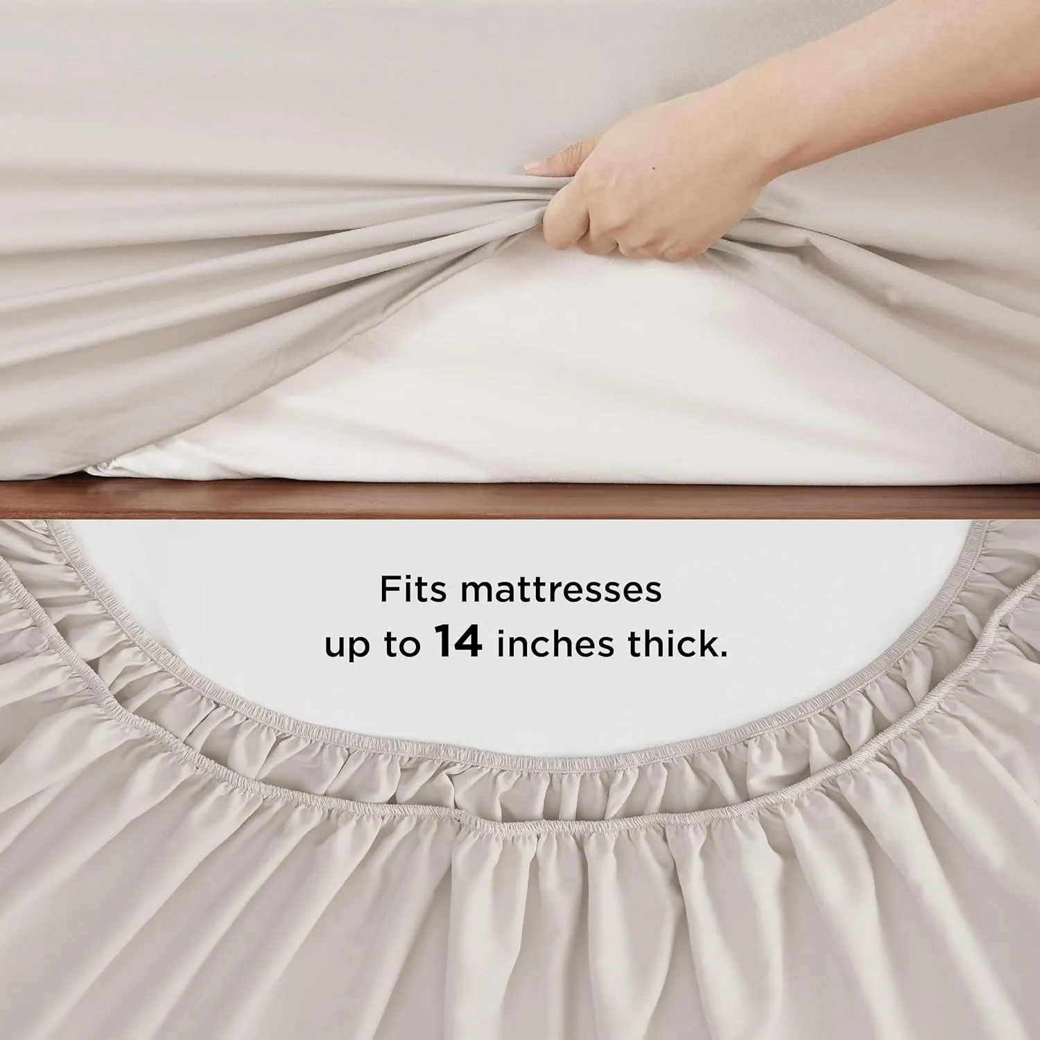 Bedsure Beige Comforter Set King - 7 Pieces Solid Bed in a Bag, King Bed Set with Comforter, Sheets, Pillowcases & Shams