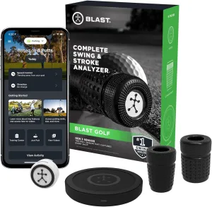 Blast Golf Swing & Stroke Analyzer - Lower Your Scores from tee to Green - Real-time Feedback, Swing Metrics, Video Capture Highlights, Track Performance (gen3 Sensor)