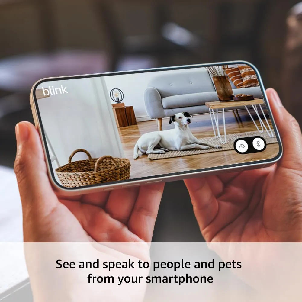 Blink Mini 2 (Newest Model) — Home Security & Pet Camera(s) with HD video, color night view, motion detection, two-way audio, and built-in spotlight — 2 cameras (White)