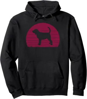 Bloodhound Dog Owner Sunset Retro Vintage Style Pullover Hoodie