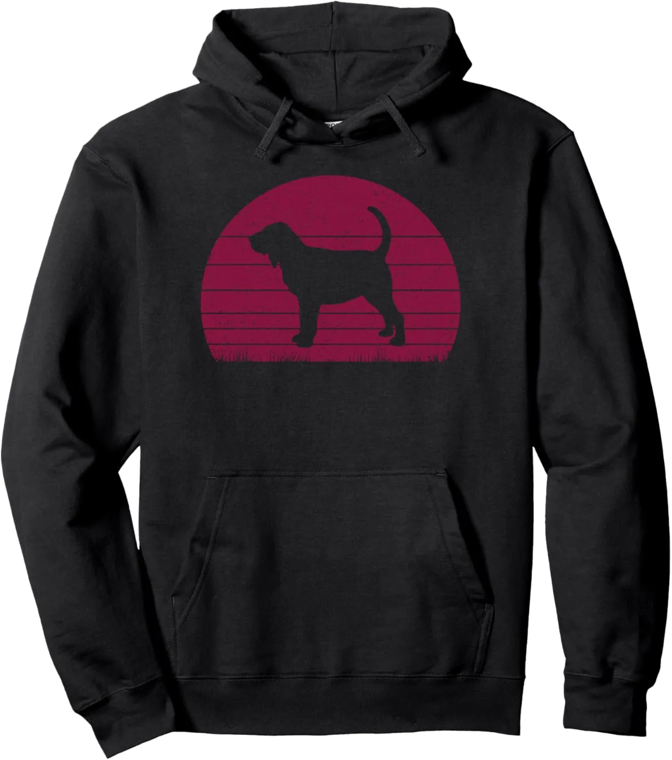 Bloodhound Dog Owner Sunset Retro Vintage Style Pullover Hoodie