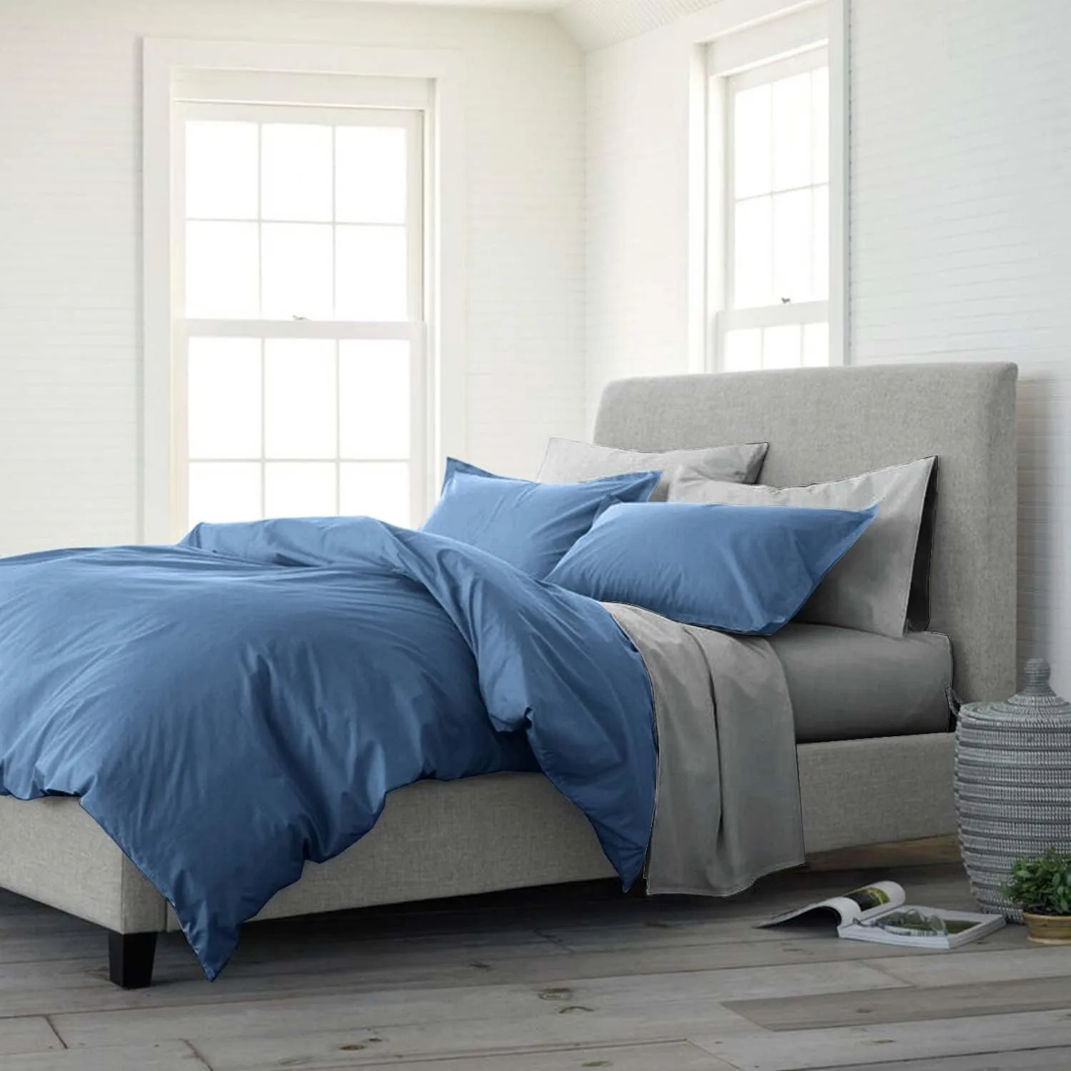 Blue Comforter Full Size, 3 Piece Soft Modern Bedding Set & Collections, Lightweight All Season Bed Quilt Blanket with 2 Pillow Shams for Teen Boys Men …