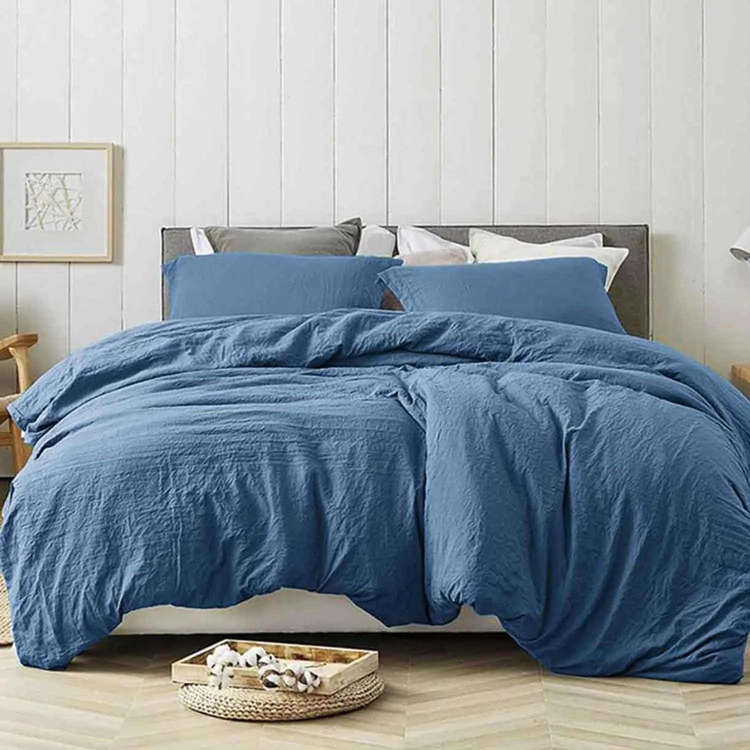Blue Comforter Full Size, 3 Piece Soft Modern Bedding Set & Collections, Lightweight All Season Bed Quilt Blanket with 2 Pillow Shams for Teen Boys Men …