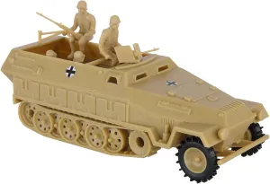 BMC CTS WW2 German Hanomag Halftrack - 5pc Tan Plastic Army Men Armored Vehicle