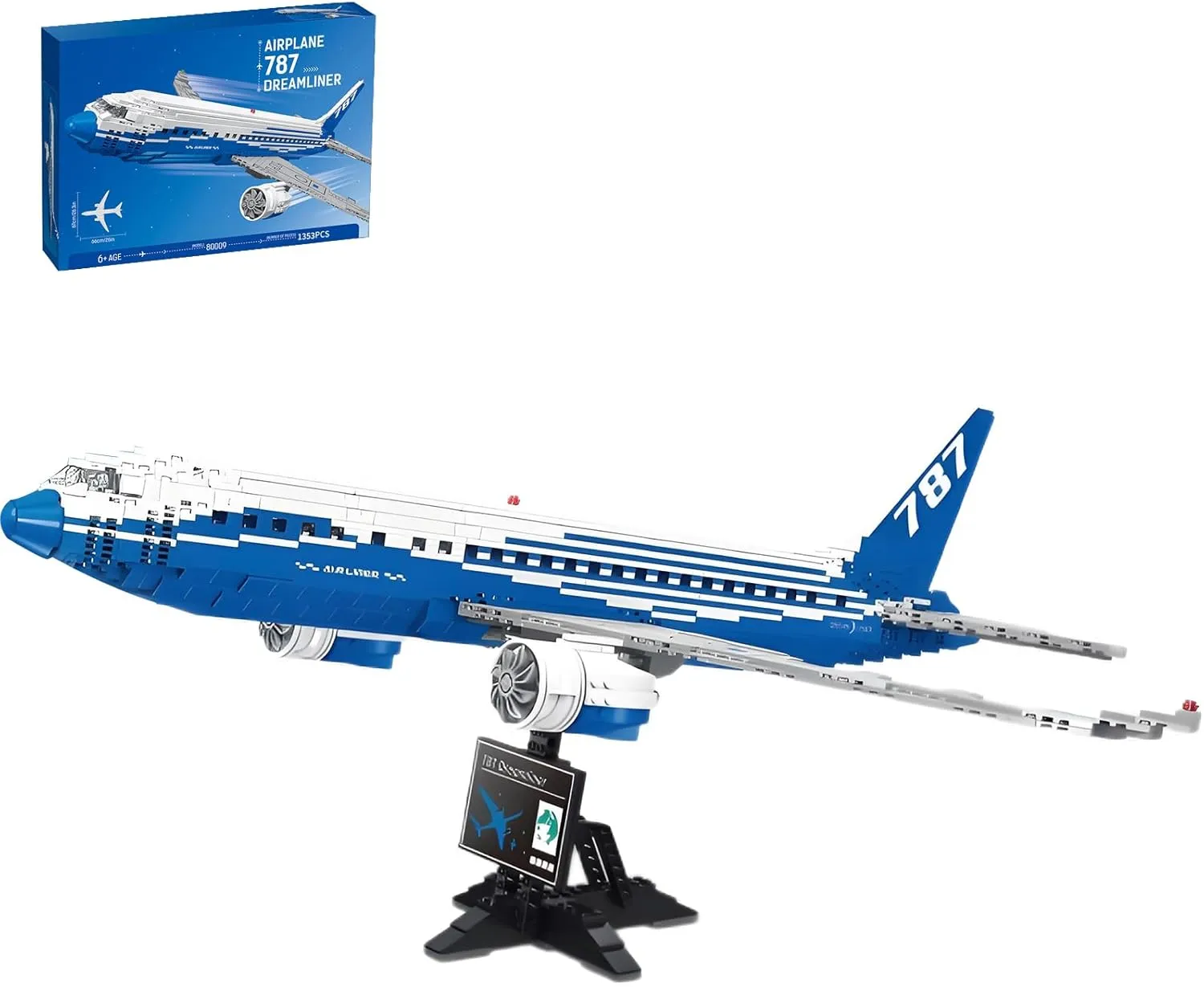 Boeing 787 Airplane Building Block Sets Plane Model Kit Toys Gift for Adults Kids 1353 Pieces