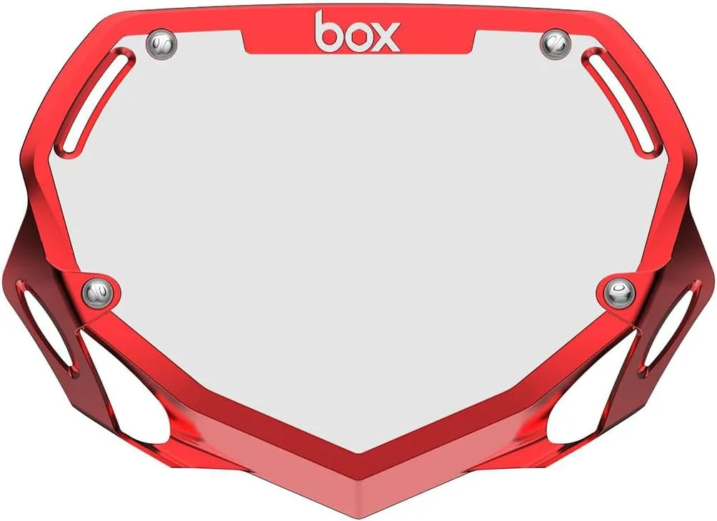 Box Components Two 3D Impact Resistant BMX Bike Number Plate w/Adjustable Straps for Adults, Mini, Strider, Plate Bikes, Bicycle Parts 100% Quality Guaranteed