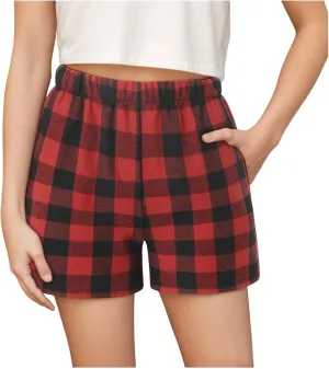 Boys Girls Colorful Plaid Shorts with Pocket Elastic Waist Pull On Shorts Comfort Soft Causal Daily Bottoms