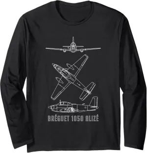 Bréguet 1050 Alizé French ASW Aircraft Blueprints Long Sleeve T-Shirt