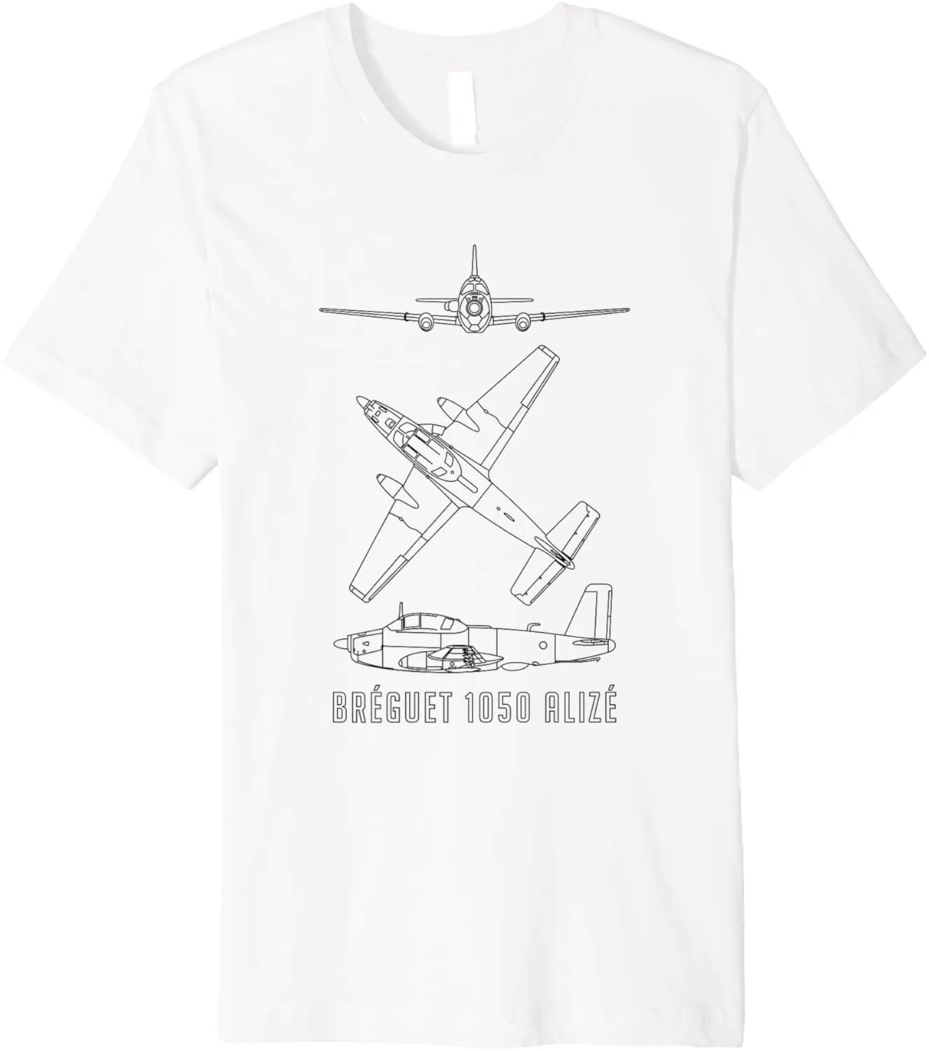Bréguet 1050 Alizé French ASW Aircraft Blueprints Premium T-Shirt
