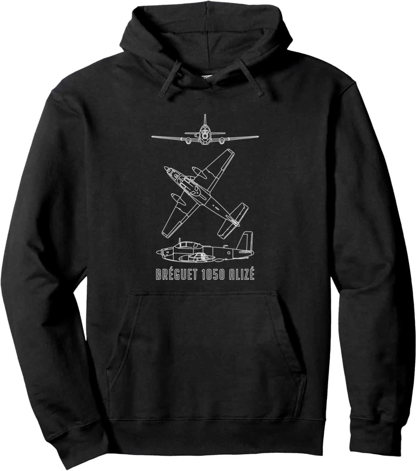 Bréguet 1050 Alizé French ASW Aircraft Blueprints Pullover Hoodie