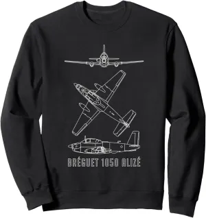 Bréguet 1050 Alizé French ASW Aircraft Blueprints Sweatshirt