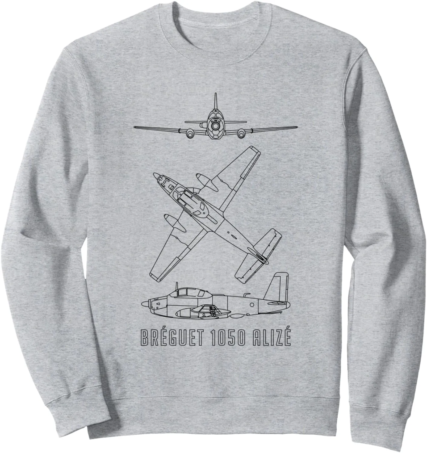 Bréguet 1050 Alizé French ASW Aircraft Blueprints Sweatshirt