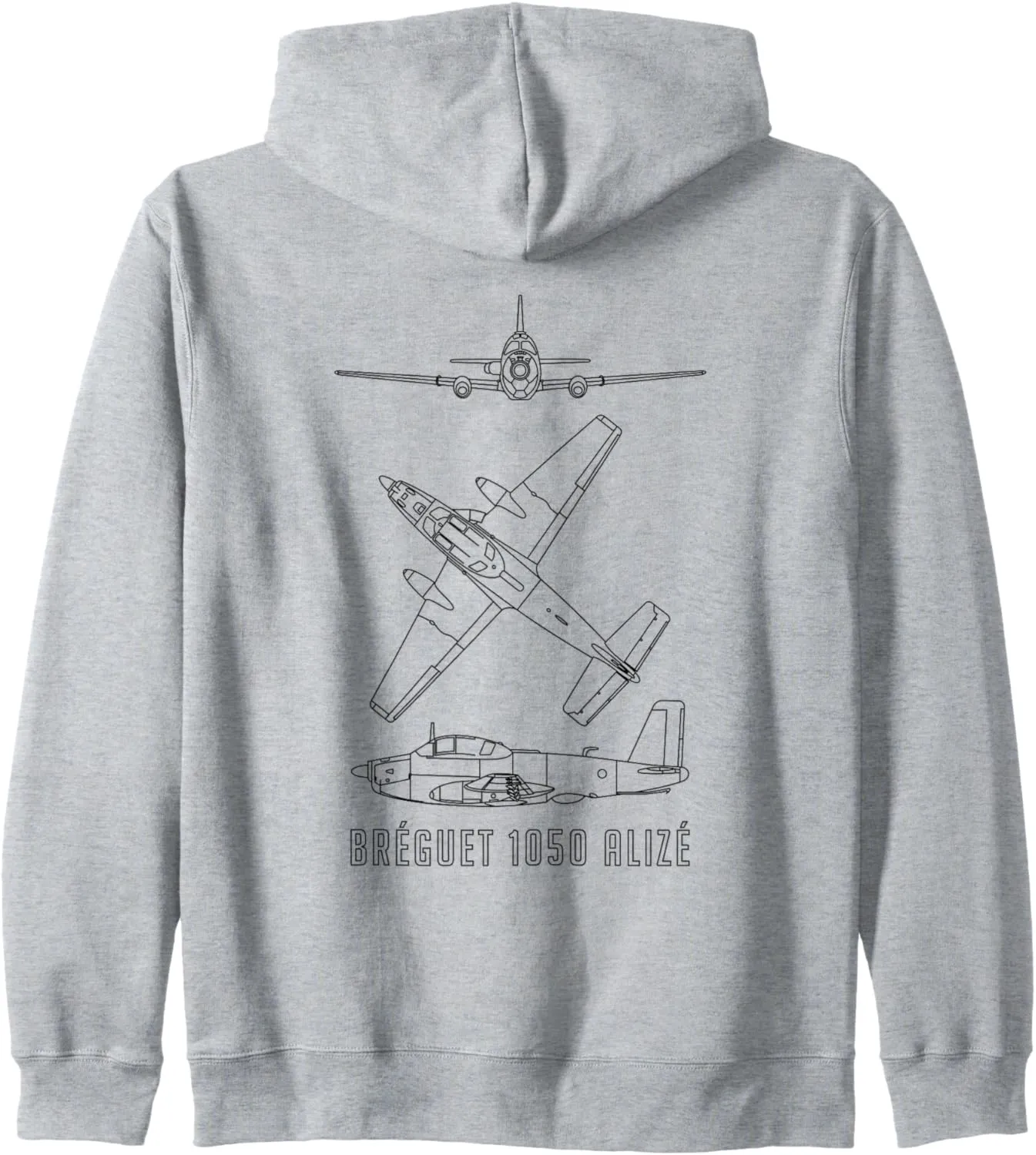 Bréguet 1050 Alizé French ASW Aircraft Blueprints Zip Hoodie