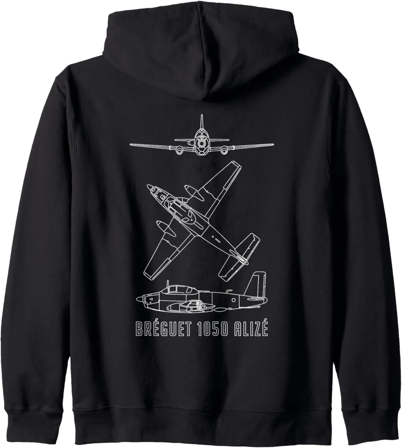 Bréguet 1050 Alizé French ASW Aircraft Blueprints Zip Hoodie