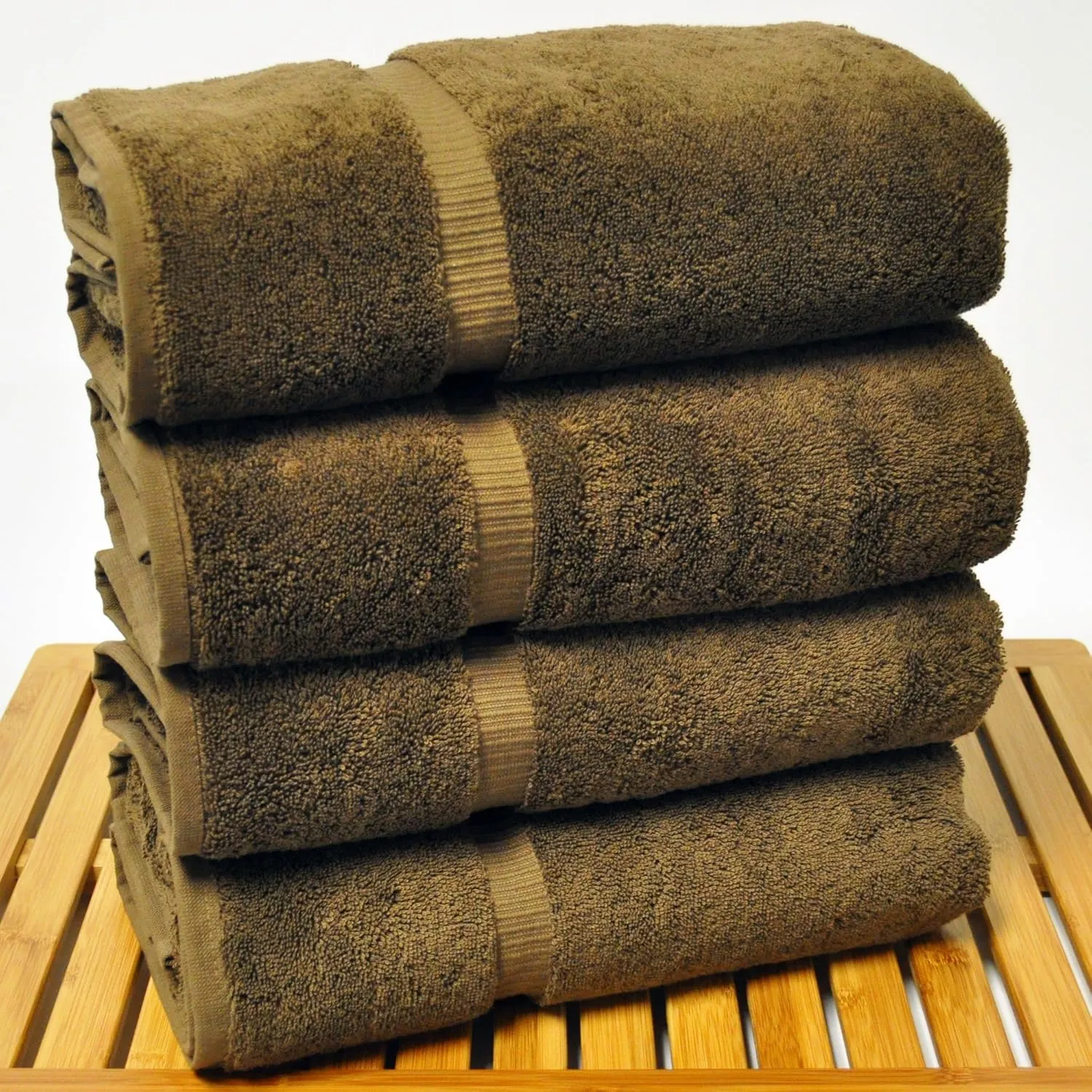 Chakir Turkish Linens Premium Cotton Absorbent Turkish Towels (Bath Towel - Set of 4, Cocoa)