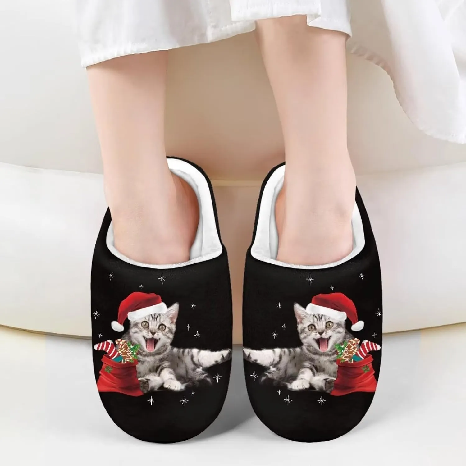 Christmas Slippers Christmas Slippers for Family Non-Slip Home Shoes for Men Woman