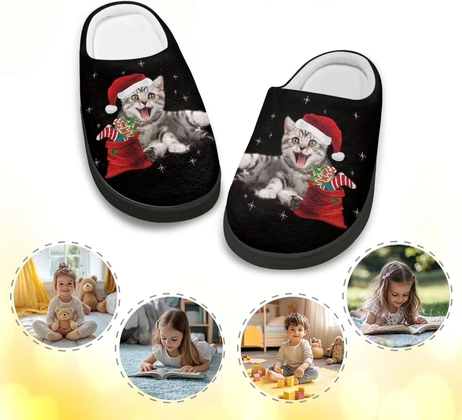 Christmas Slippers Christmas Slippers for Family Non-Slip Home Shoes for Men Woman