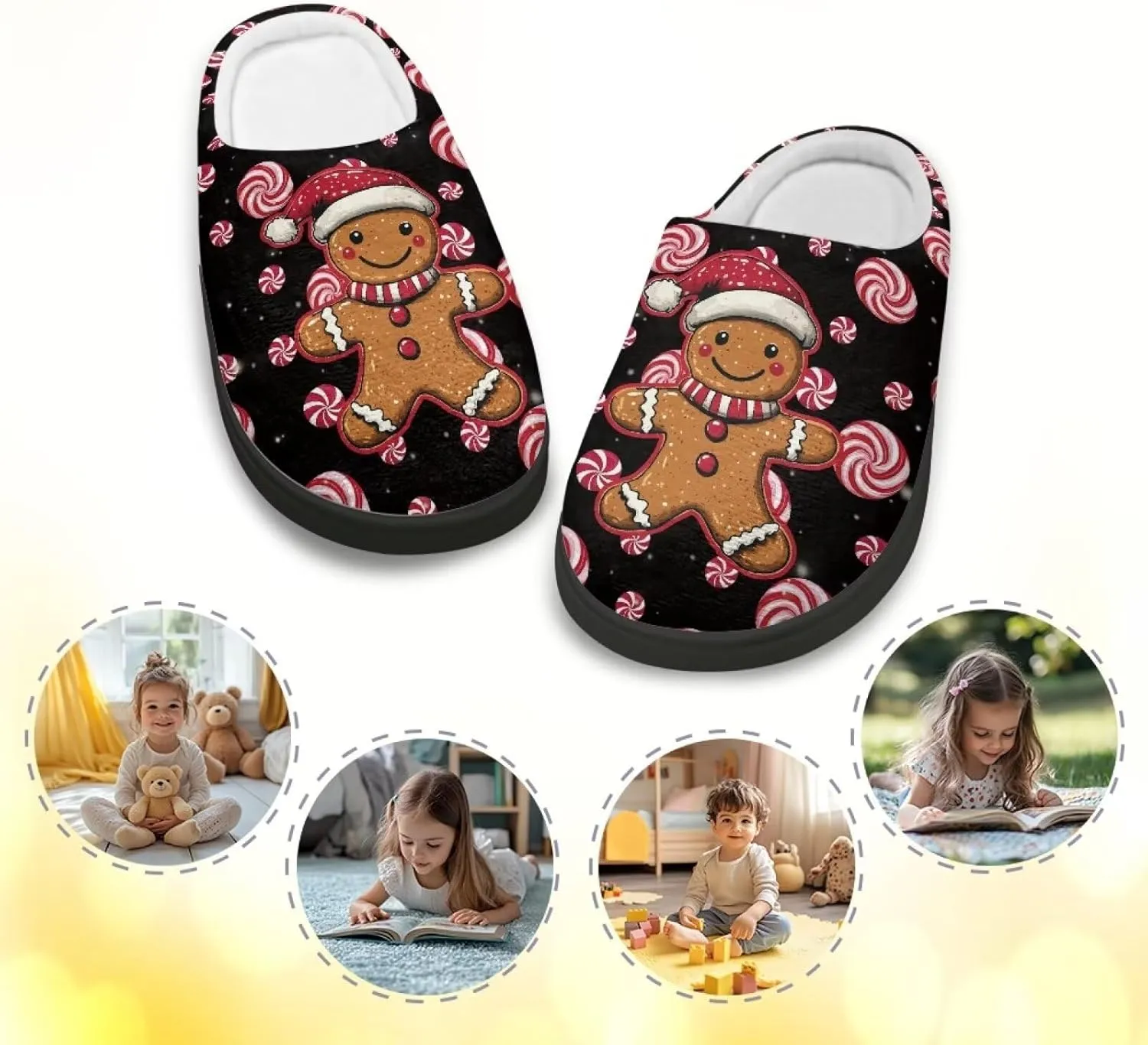 Christmas Slippers Christmas Slippers for Family Non-Slip Home Shoes for Men Woman