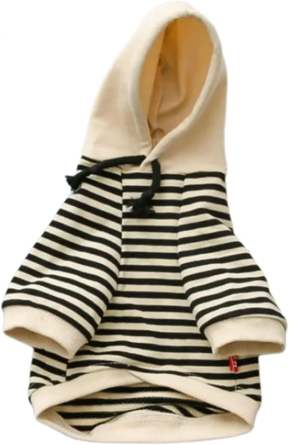 Classic Fashion Striped Dog Coats for Small Dogs Pullover Puppy Hoodie Sweatshirt French Bulldog Clothes for Female Dogs(Black,XL)