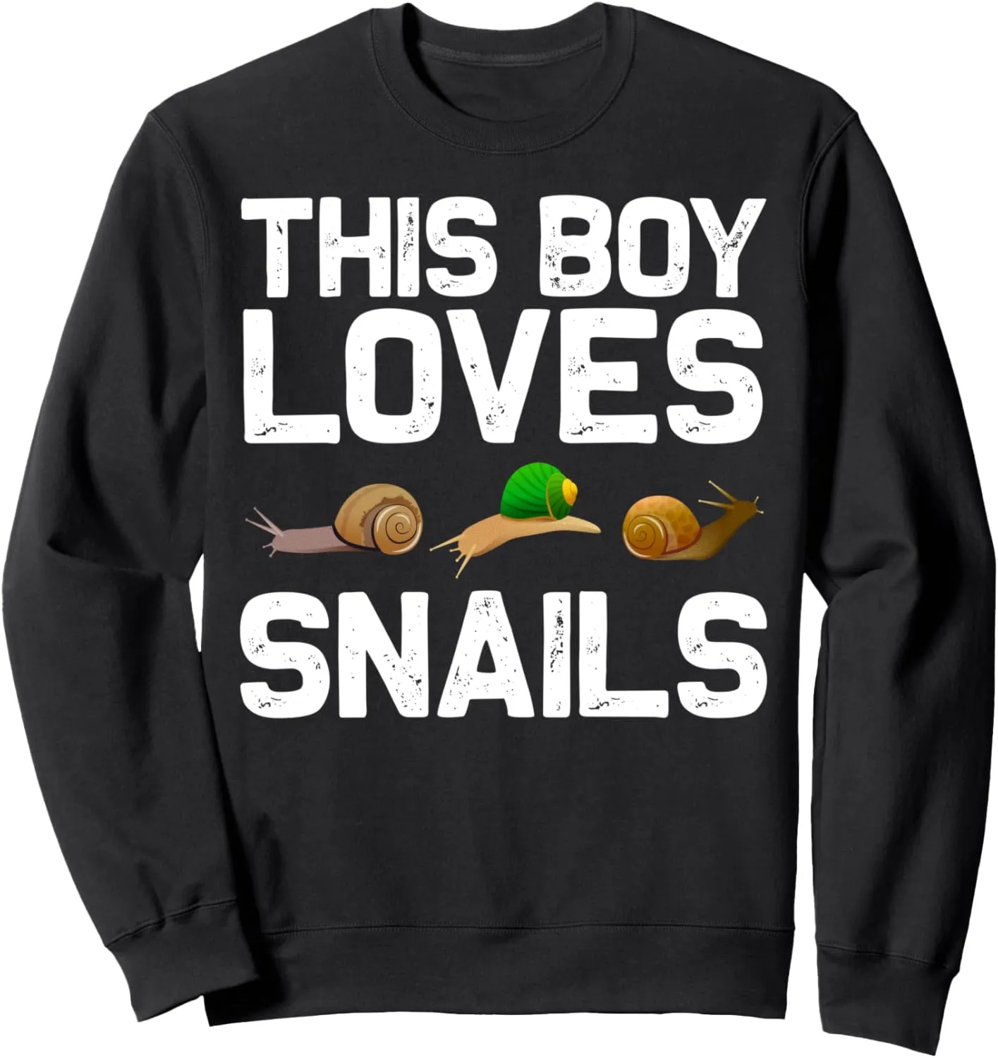 Cool Snail Art For Boys Kids Slug Trumpet Land Garden Animal Sweatshirt