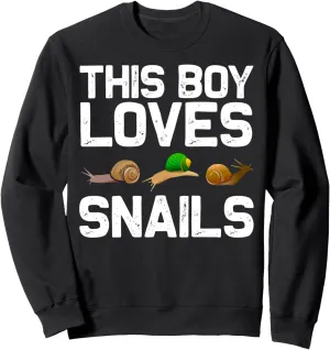 Cool Snail Art For Boys Kids Slug Trumpet Land Garden Animal Sweatshirt