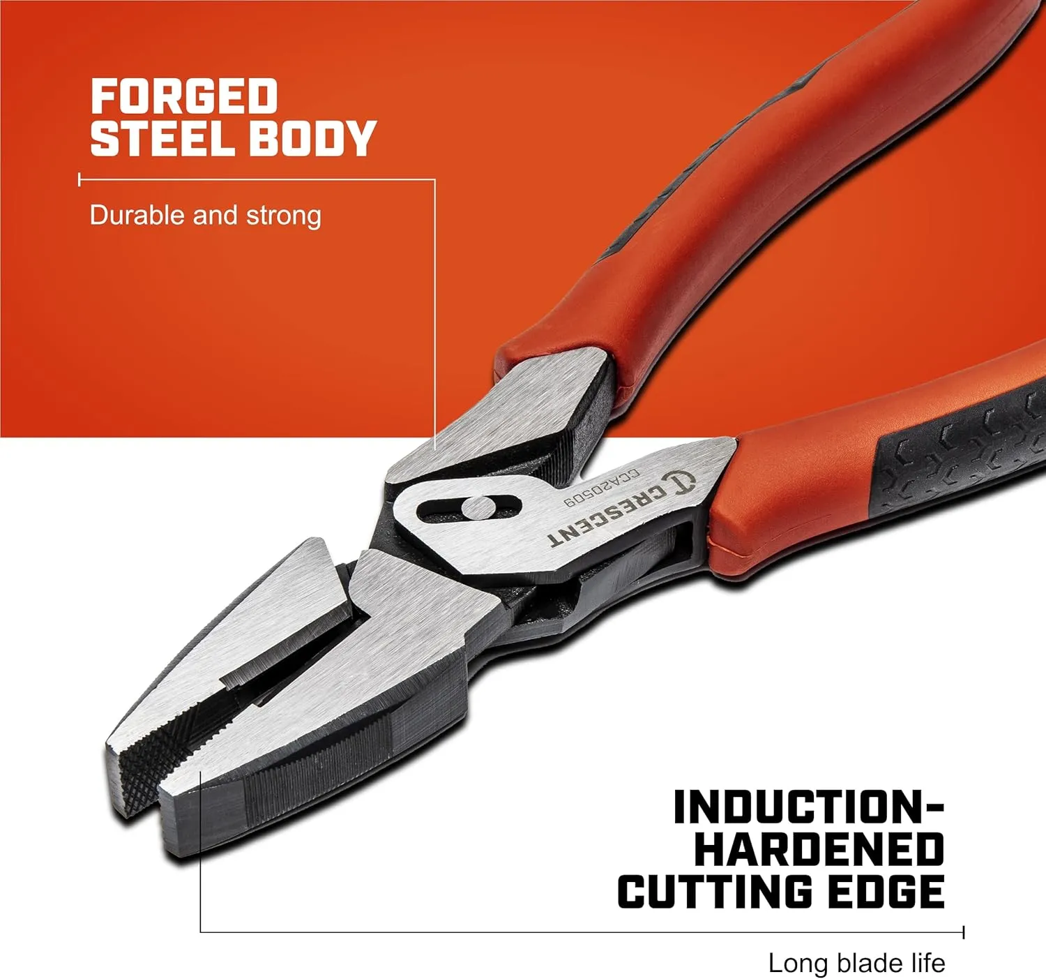 Crescent 9" Lineman's Compound Action Dual Material Pliers - CCA20509, Red