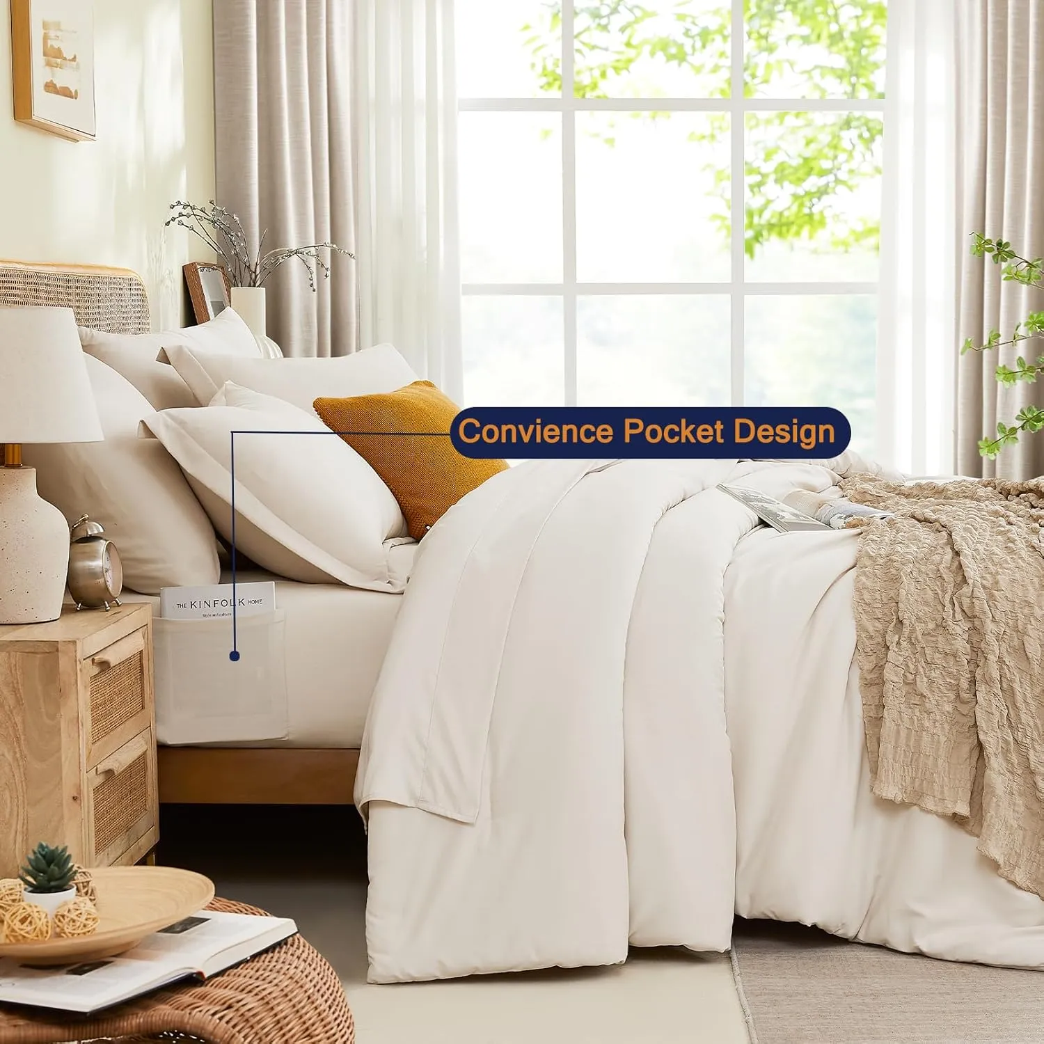 Cupocupa Queen Comforter Set with Sheets,Beige Comforters Queen Size,Fluffy 7 Pieces Bed in a Bag for Bedroom with Bedding Comforter Set, Flat Sheet, Fitted Sheet, Pillowcases and Pillow Shams
